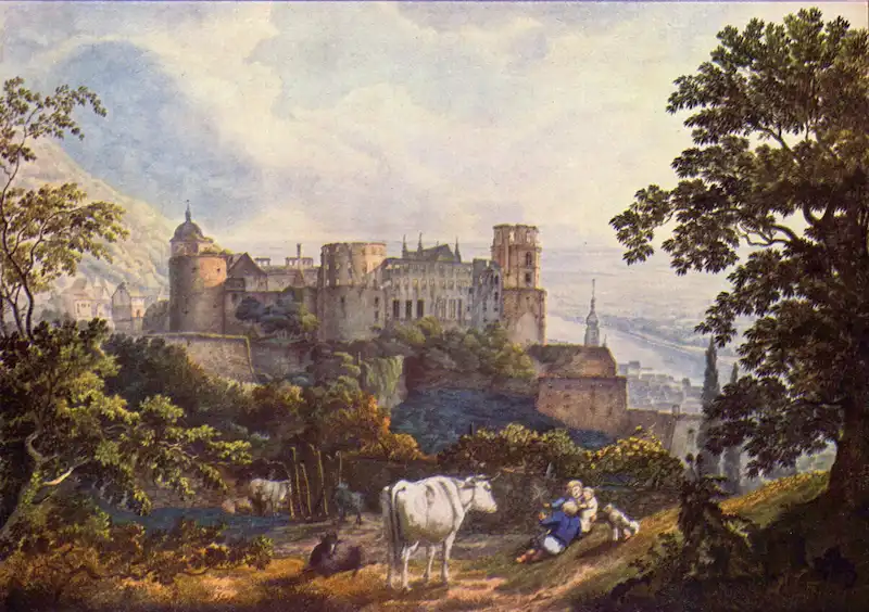 The ruins of the Heidelberg Castle as portrayed in an 1815 painting by Karl Philipp Fohr