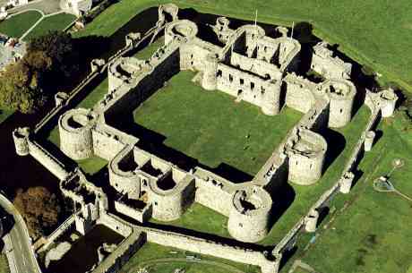 Beaumaris Castle in Wales, one of the great examples of concentric castles